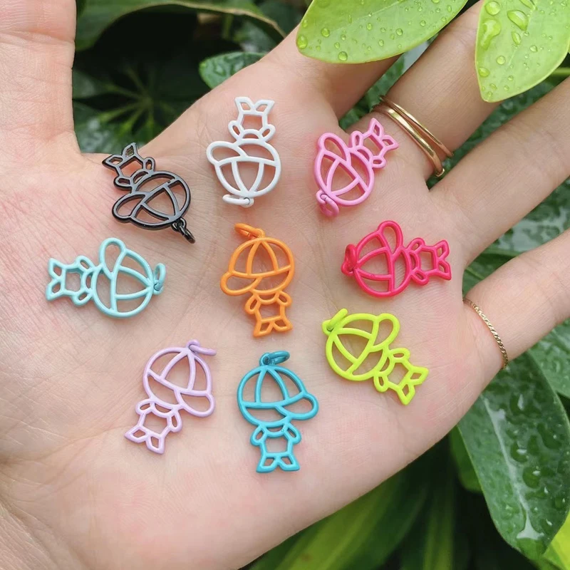 

5pcs/lot Wholesale Trendy Colorful Enamel Children boy charms for necklaces bracelets making