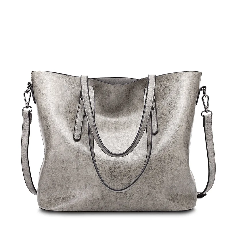 

Shoulder Bag 2021 New Women's Retro Large Capacity Bags PU Women Bag Solid Color Tote Bag Ladies Fashion Commute Handbag