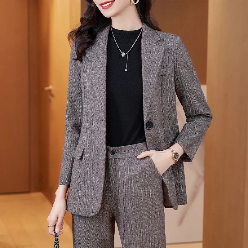 2021 Women's jacket Fashion Single Breasted Basic Coat OL Styles Fall Winter Blazers for Women Business Work Blaser Outwear Tops