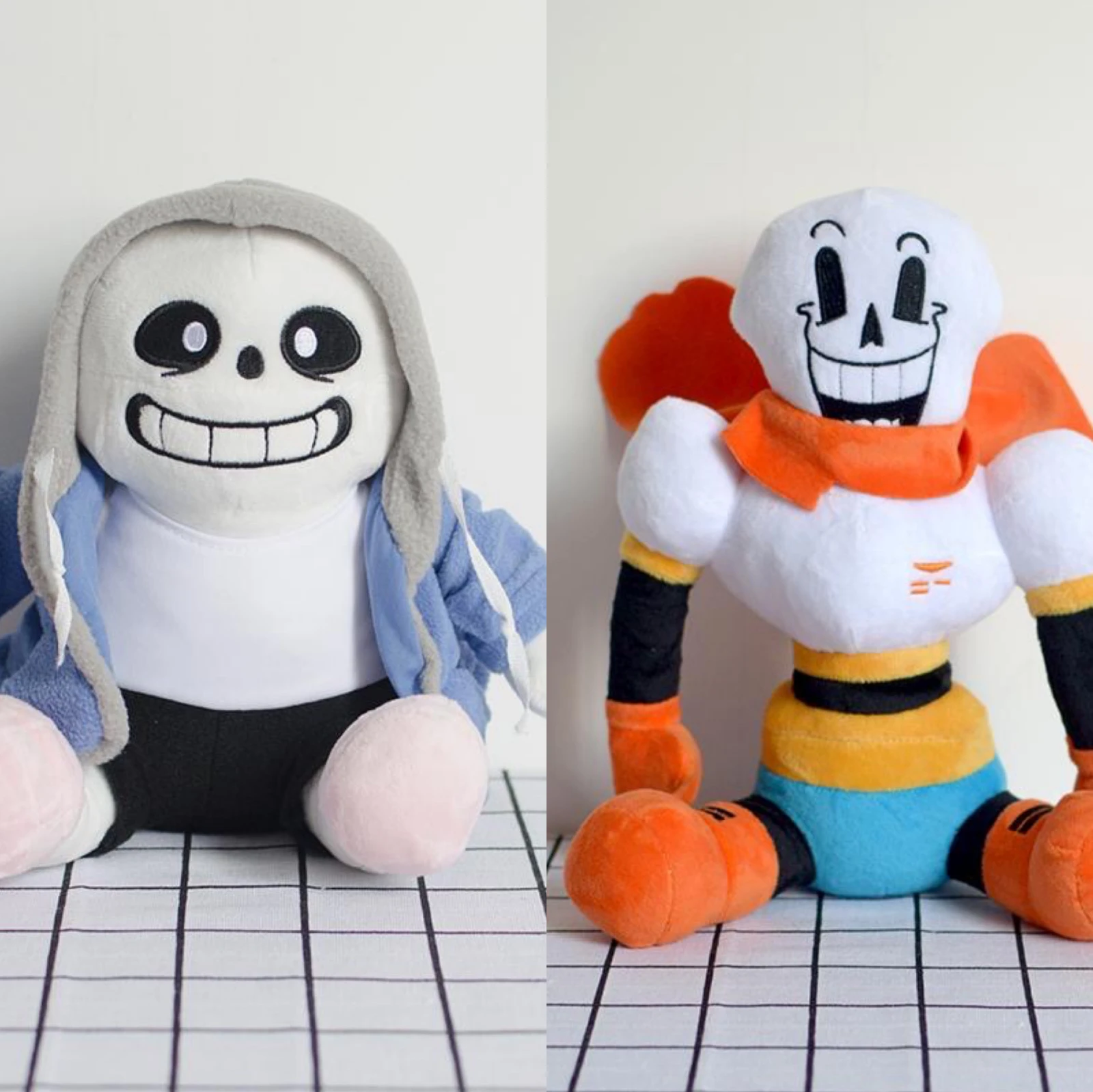 Mu&ntilde;ecos de peluche de personajes de Undertale Sans Papyrus, Chara Frisk, Asriel Torie, juguete de peluche, Anime, regalo para ni&ntilde;os, 2 unids/set por Set-0