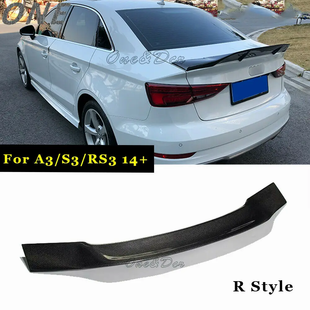 

1 шт., задний спойлер из углеродного волокна для 14 + Audi A3 S3 RS3