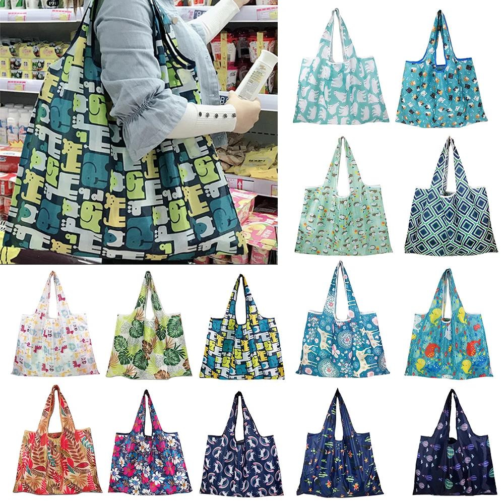 Большая складная сумка для покупок перерабатываемая Экологически чистая