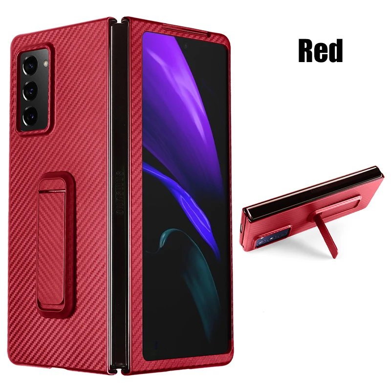 Funda de lujo con textura de fibra de carbono para Huawei Mate X2, carcasa trasera de cuero a prueba de golpes para Huawei Mate X2-3
