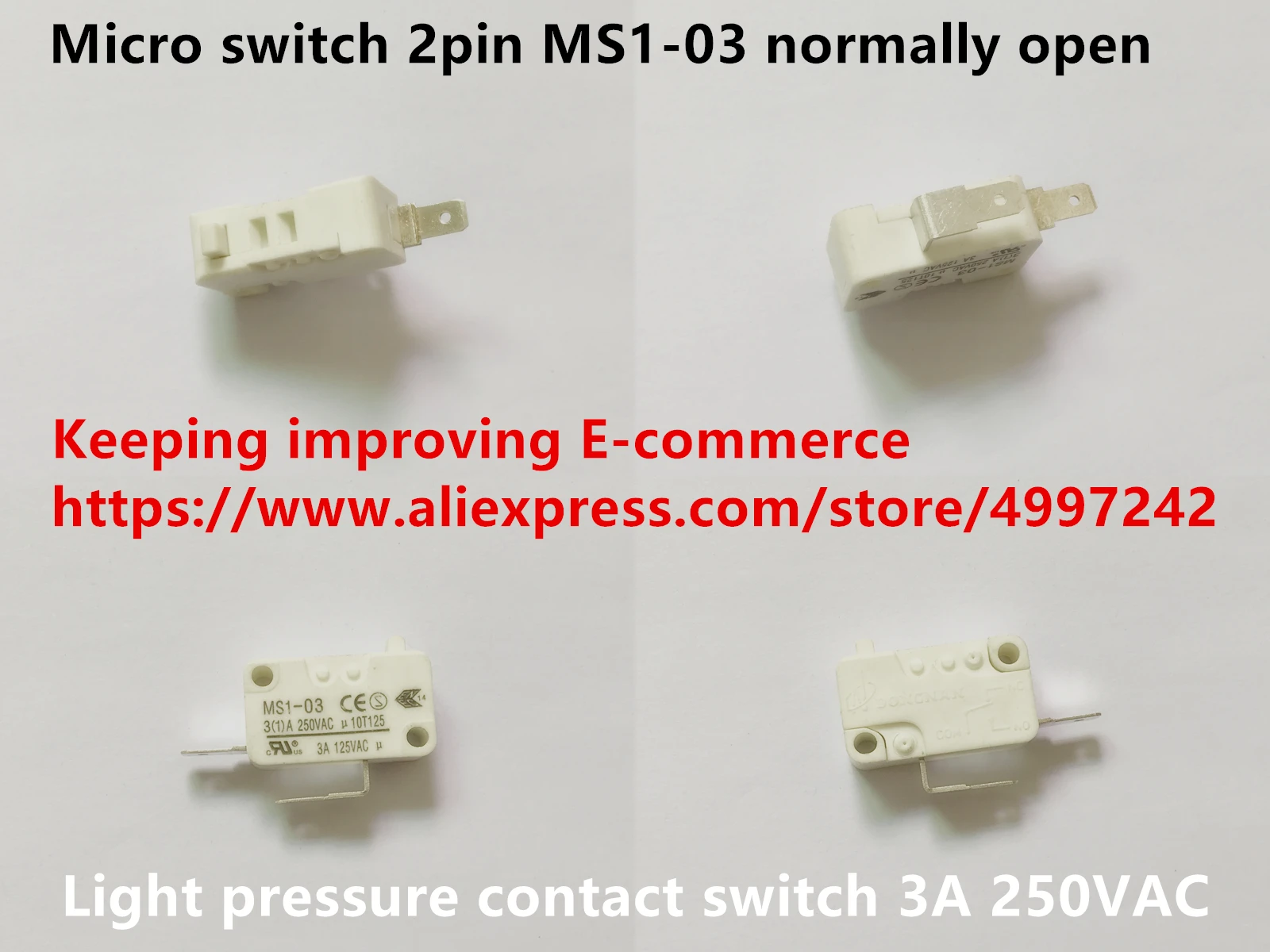 Оригинальный новый 100% микро переключатель 2pin MS1-03 нормально открытый свет