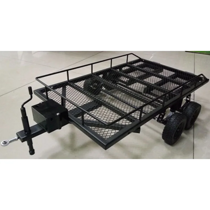 Двухосевой тяжелый цельнометаллический прицеп для 1/10 Rc Rock Crawler Truck Traxxas Axial Scx10 90046