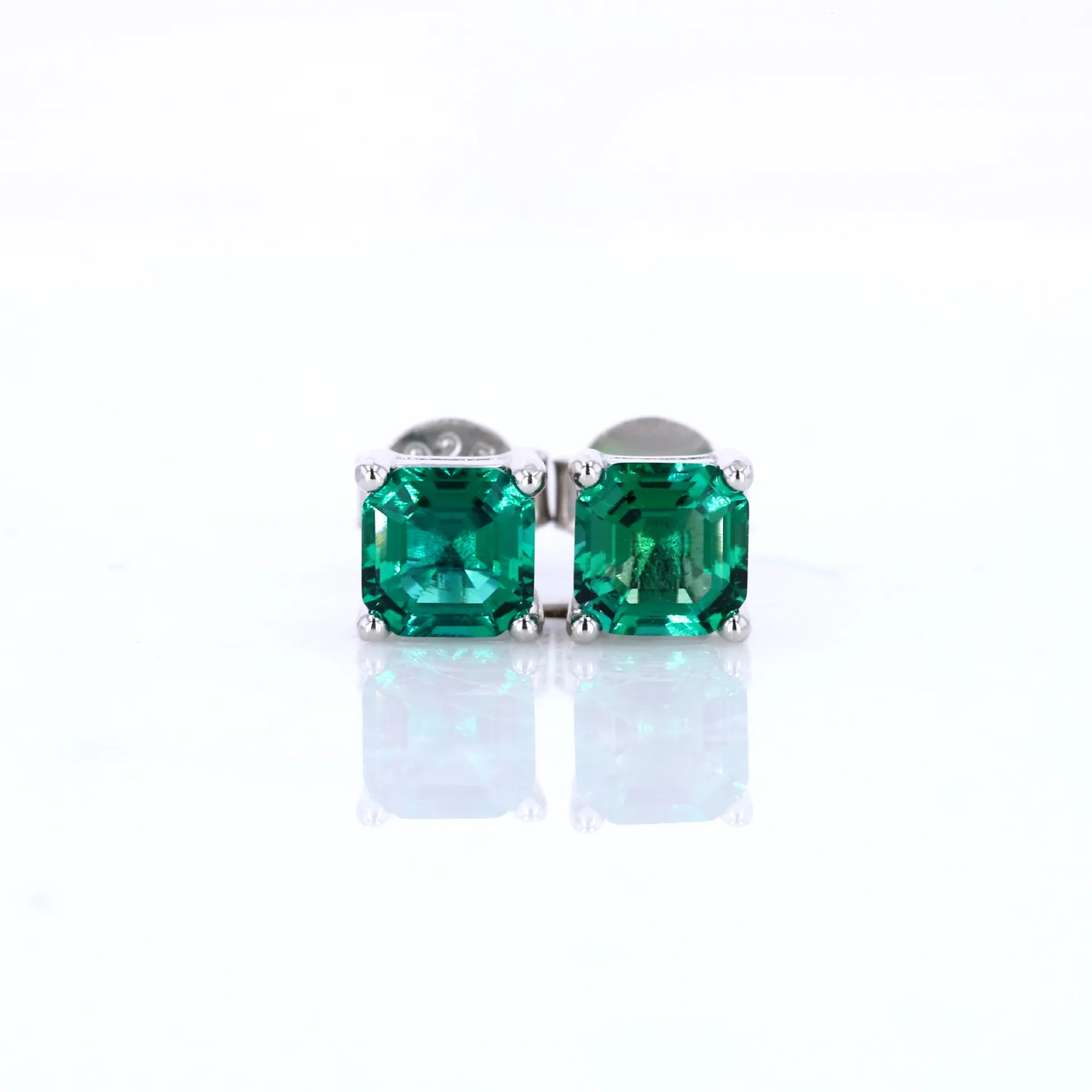 

BK Real Sterling Silver Earring Emerald Gemstone Earring Lab Grown Emerald Like Natural Wedding Party Gift For Women Customized