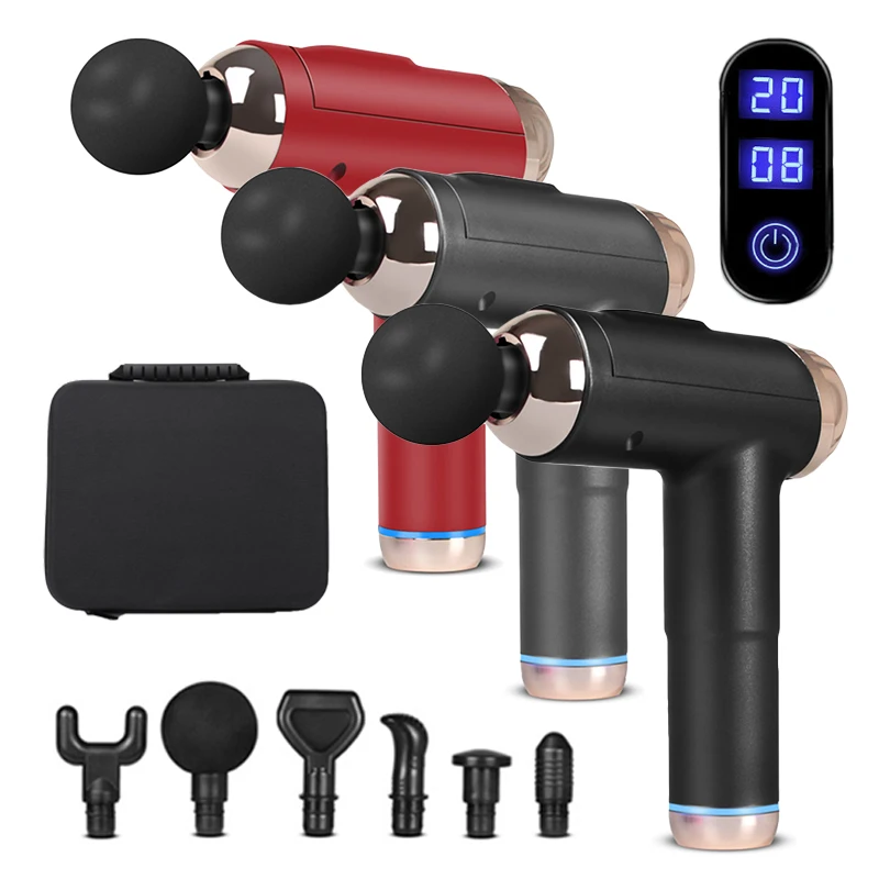 

Deep muscle relaxation massage gun Relieve Pain exercise LCD display 3 colors 20 frequency muscle relaxation instrument