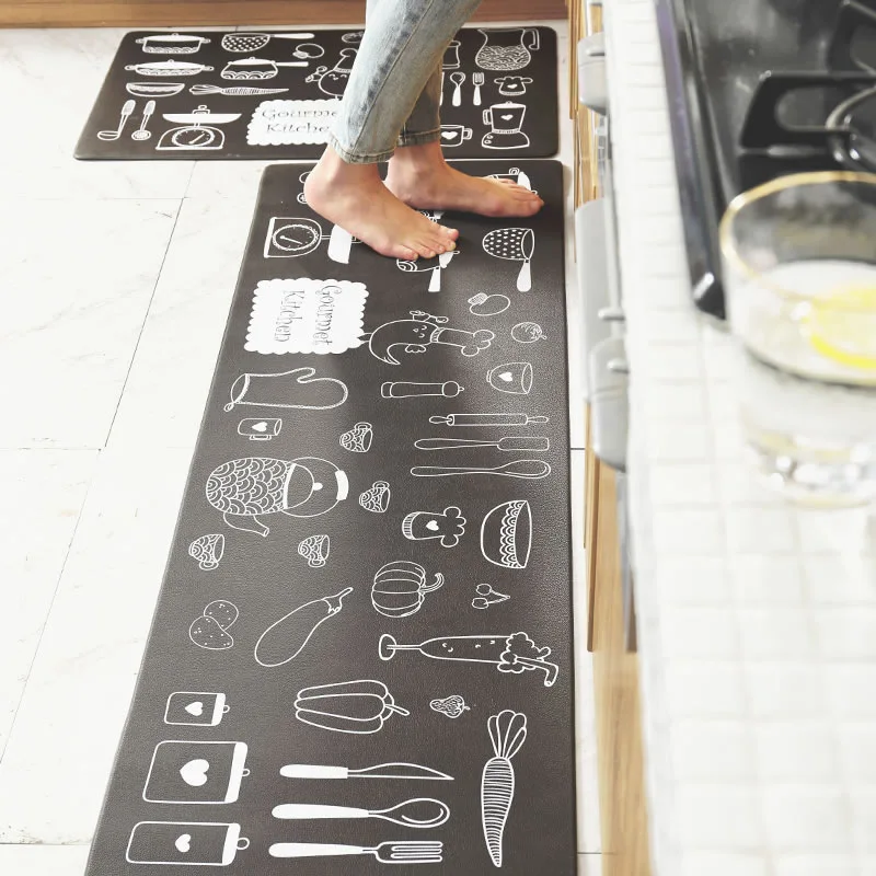 Коврики для кухни из ПВХ и кожи с милым мультяшным принтом большие коврики татами