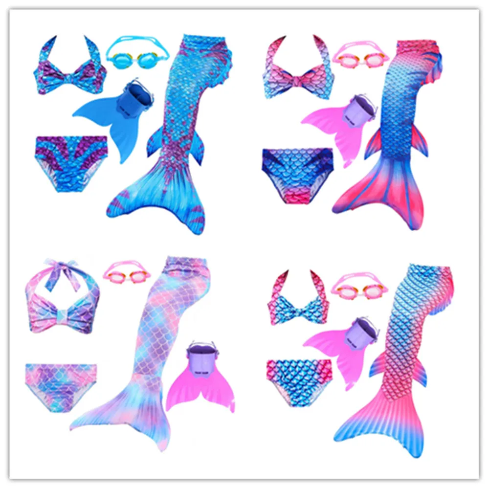 Купальный костюм Monofin с хвостами русалки для девочек Детский карнавальный