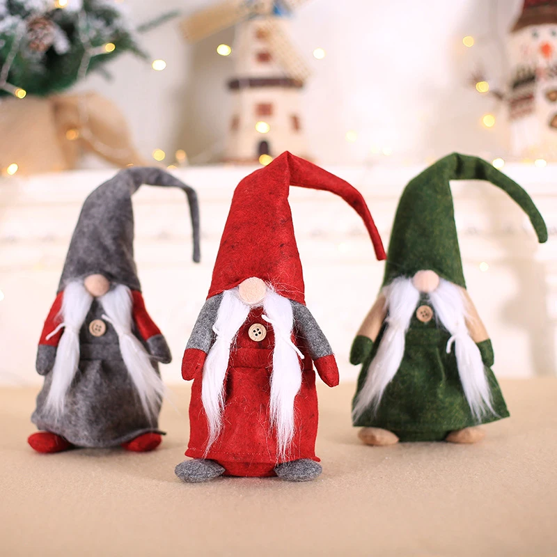 12*28cm Fluffy Cartoon Christmas No Face Santa Doll Swedish Gnome Toy Home New Year Party Table Decor Xmas Pendants Ornaments | Дом и сад