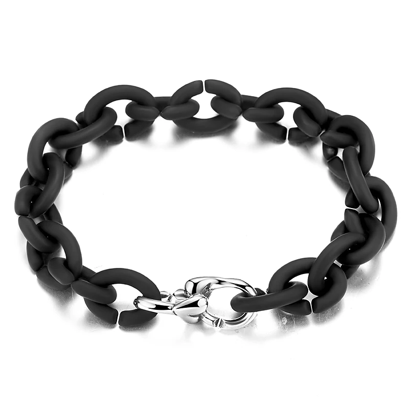 Модные бусины в форме черного твердого каучука ручной работы браслет аксессуары