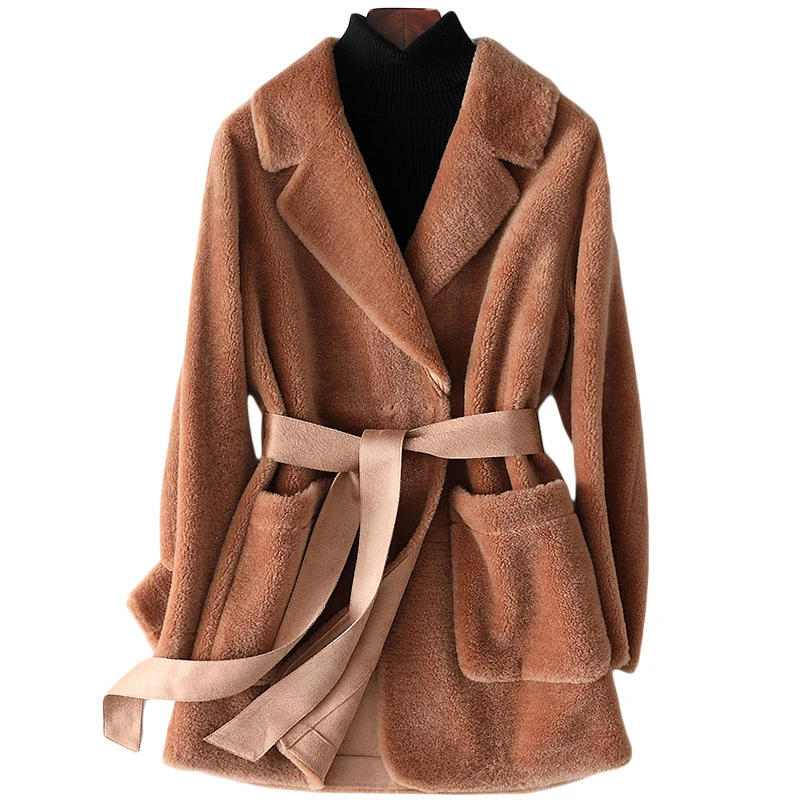 Новинка 2020 зимнее пальто из искусственного меха женская мода имитация кашемира