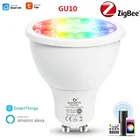 G LED OPTO ZigBee Smart Spot светильник RGBCCT GU10 светодиодный лампочка с затемнением Tuya Smart Life APP RF пульт дистанционного управления работает с Alexa Smartthings