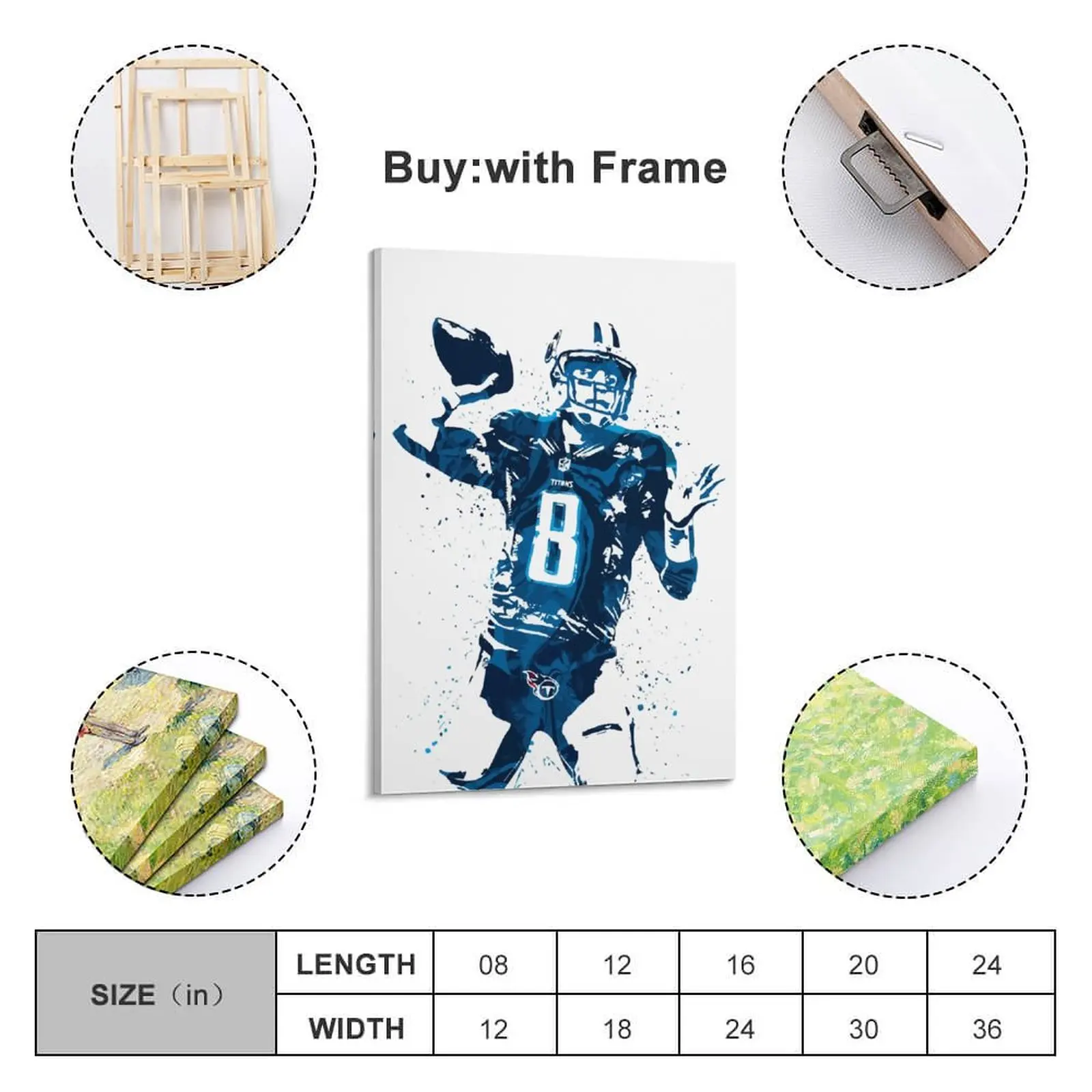 

Decor 8 Marcus Mariota Print Painting Canvas Hang A Picture for Living Room Wall Room Posters With Frame Modern Home