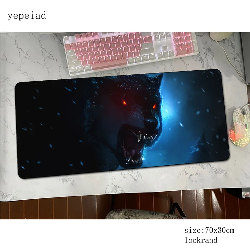 Коврик для мыши wolf 900x400x3 мм игровой коврик в стиле аниме милый офисный Настольный