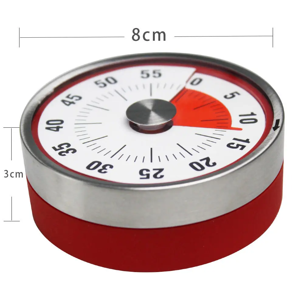 Magnetic Kitchen Timer Mechanical Cooking Alarm Counter Clock Baking Reminder Mini Round Shape Stainless Steel Manual Countdown | Дом и сад