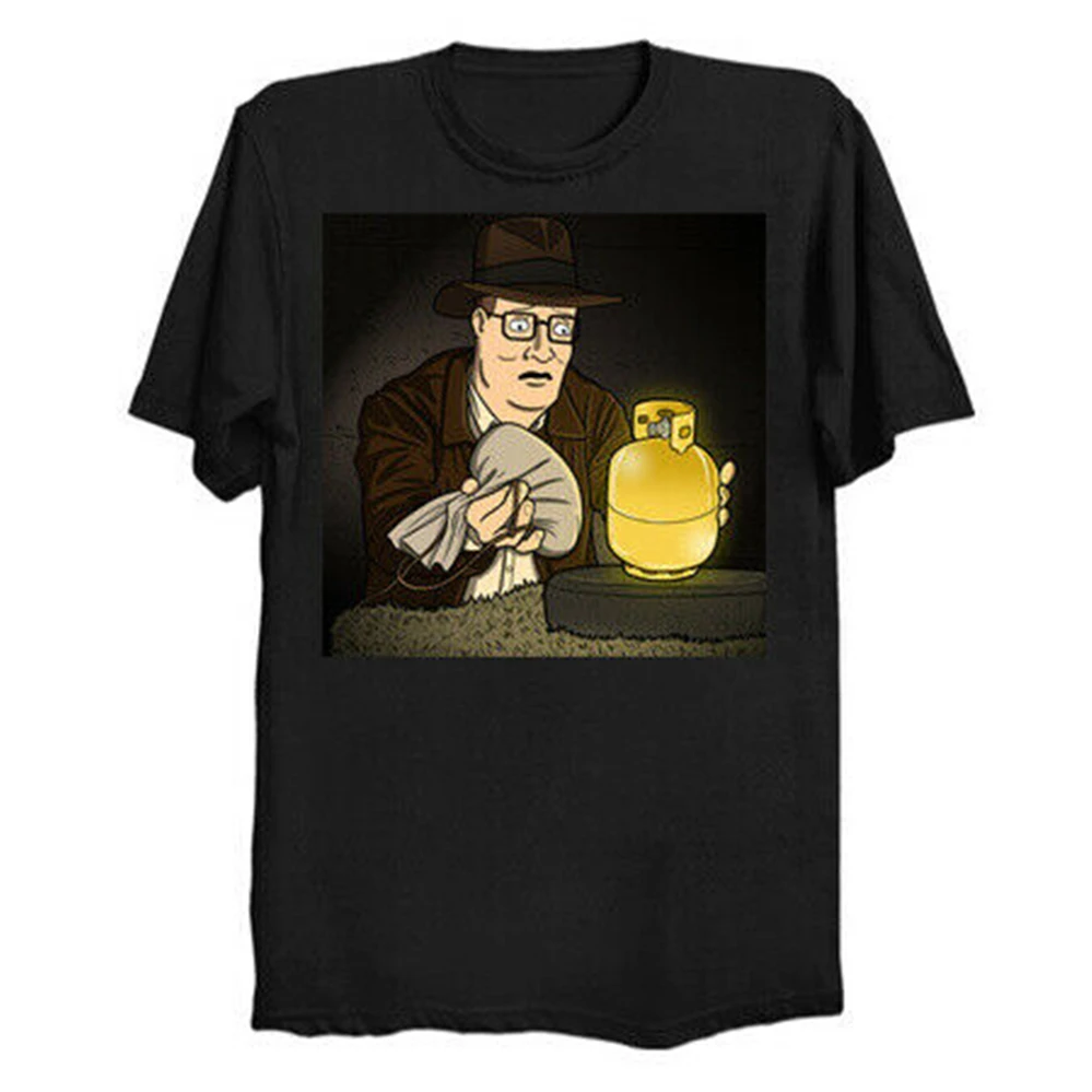 Idol And идол аксессуары Хэнк Хилл Индиана Джонс пародия черная футболка S 3XL Топы на