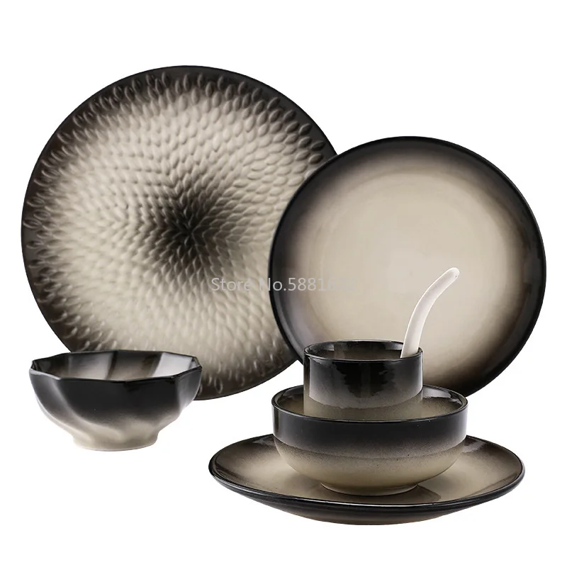 Новый креативный набор керамических десертных блюд в японском стиле фарфоровое