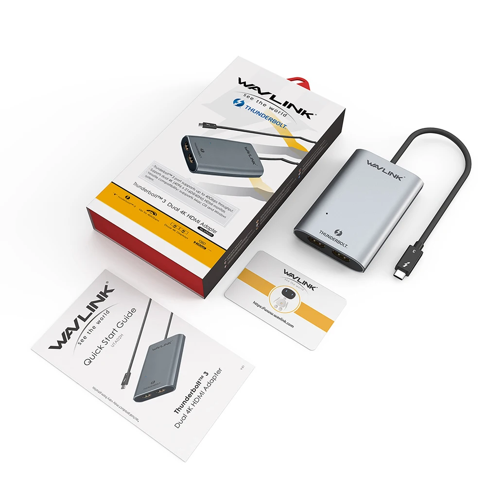 Адаптер Thunderbolt 3 dual HDMI Copmatible Display adapter USB C Hub конвертер Поддержка 4K Ultra HD Type