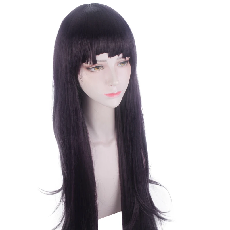 100 см Danganronpa: триггер Happy Havoc Косплей парики Mikan Tsumiki играя короткие черные