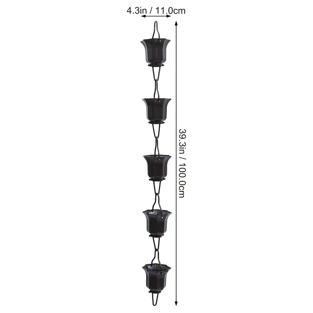 

1pc 1m Garden Rain Chain Lotus Cups Rain Chain for Gutter Downspout (Coffee)