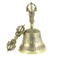 nepal brass five strand vajra bell pestle dharma utensils pure copper rattles buddhist puja supplies vajra dorje bell craft gift