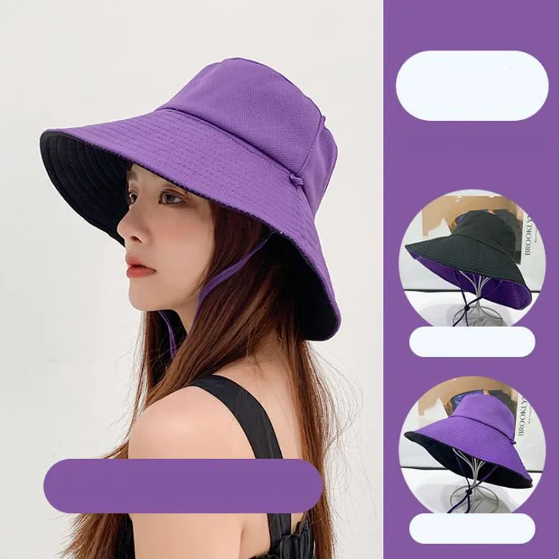 Кепки солнцезащитные унисекс женские летние двухсторонние Панамы однотонные