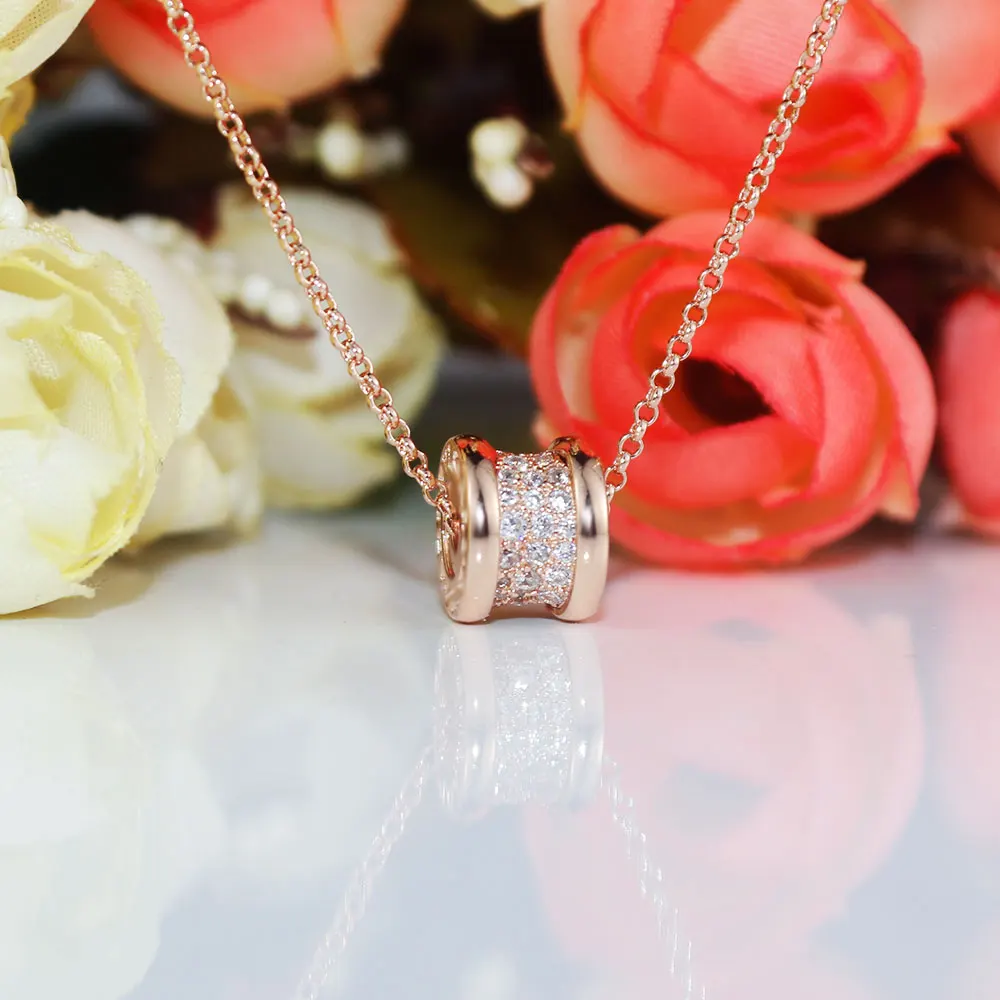 

AYBS Jewelry Necklaces Premium Quality BVL Original1:1 LOGO Rome "Classic Sparkling Spiral Pendant" Necklaces Women