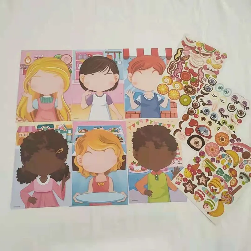 Наклейки пазлы сделай сам для детей животные принцессы динозавры игра сборная