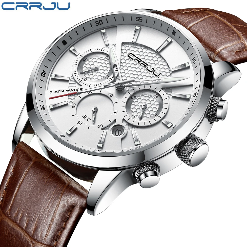 

Relogio Masculino CRRJU Sports Watches Top Men Luxury Brand Army Military Men Wristwatch Clock Male Quartz Watch horloges mannen
