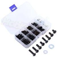 340pcs rc screw kit m3 m4 bolts washers hardware fasteners for traxxas axial redcat hsp hpi arrma losi 18 110 scale rc cars