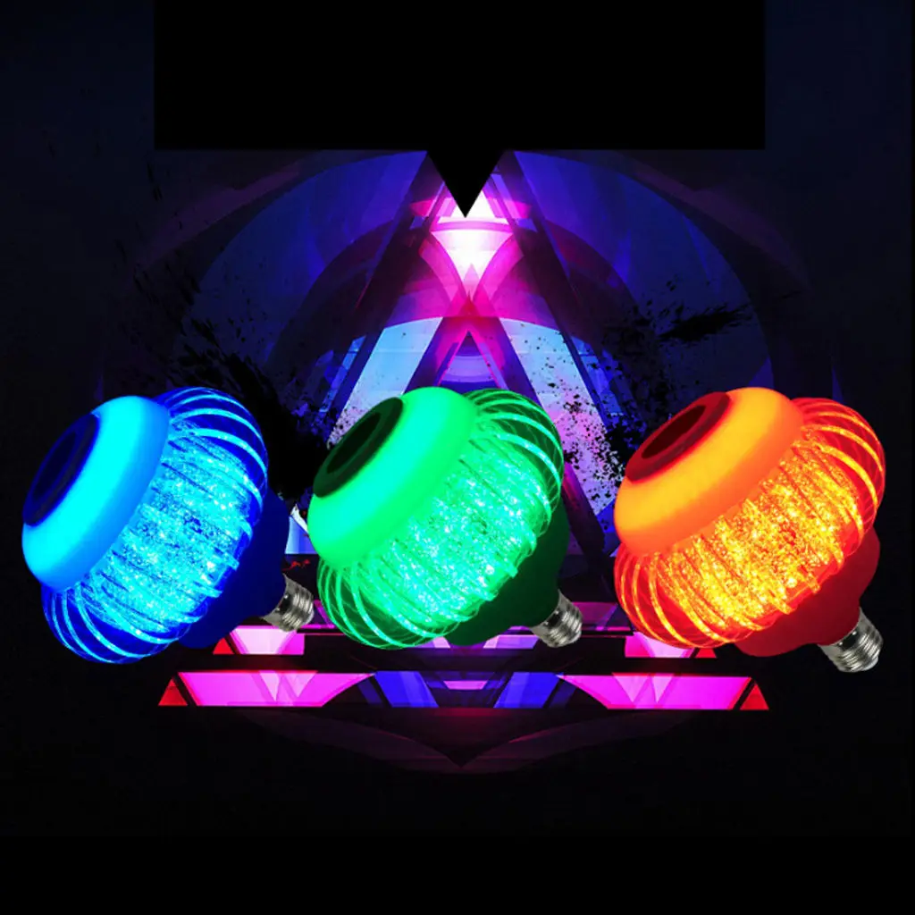 

12 Вт Светодиодная Беспроводная музыкальная светильник ПА RGB E27 лампа встроенный динамик