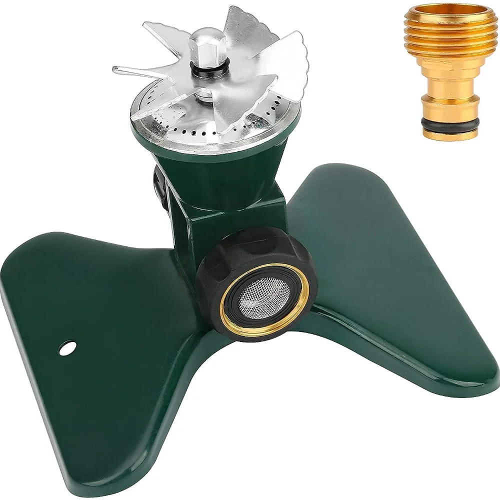 

Спринклер для газона, вращающийся на 360 градусов металлический спринклер для двора, с высокопроизводительным основанием, с винтовым интерф...