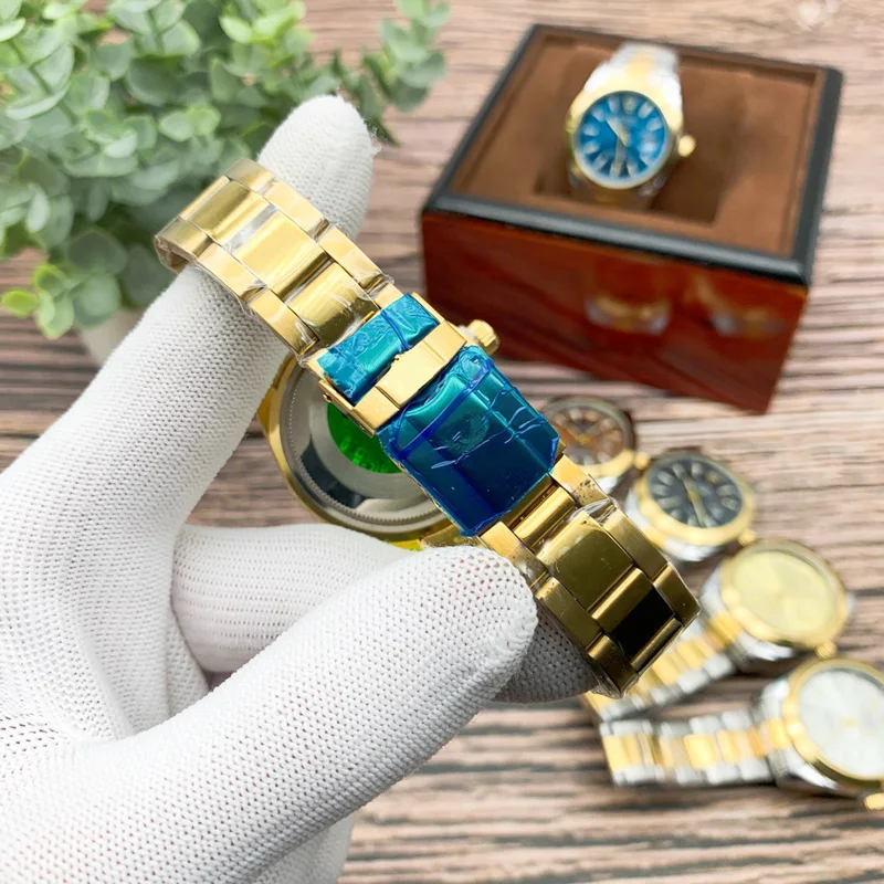 

R-L-X Brand Luxury Men's Watch Gold Quartz Movement Stainless Steel Business Table Waterproof Clock AAA + Reloj de los hombres