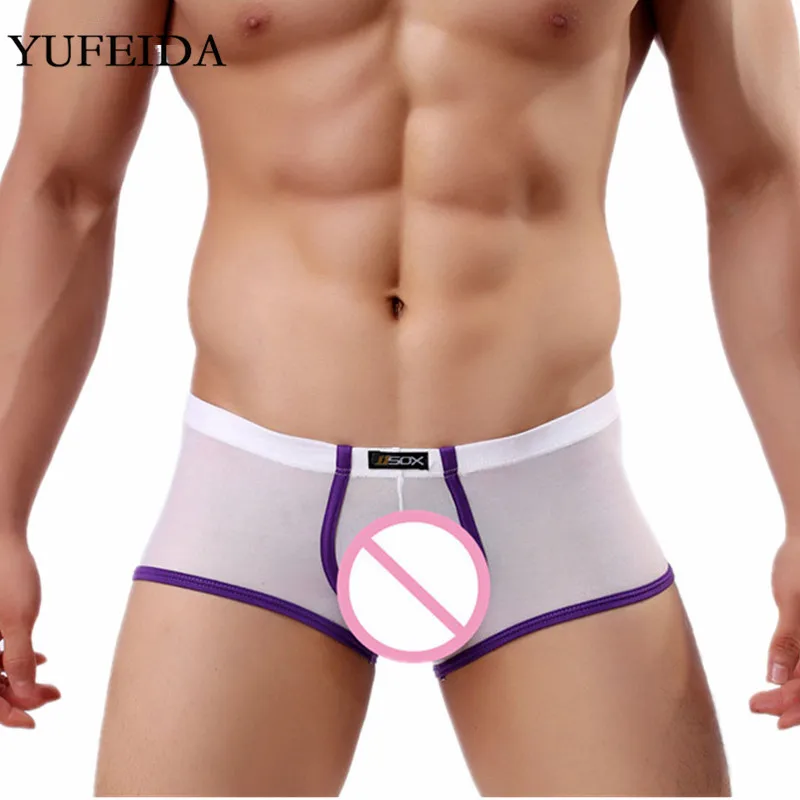 YUFEIDA Мужское нижнее белье новинка мужские боксеры шорты сетка сексуальные трусы