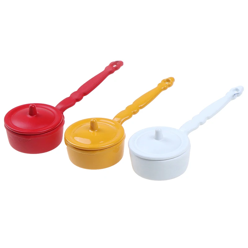 

Metal 1/12 Scale Dollhouse Miniature Frying Pans Cooking Pot Cookware Kitchen Accessory Black