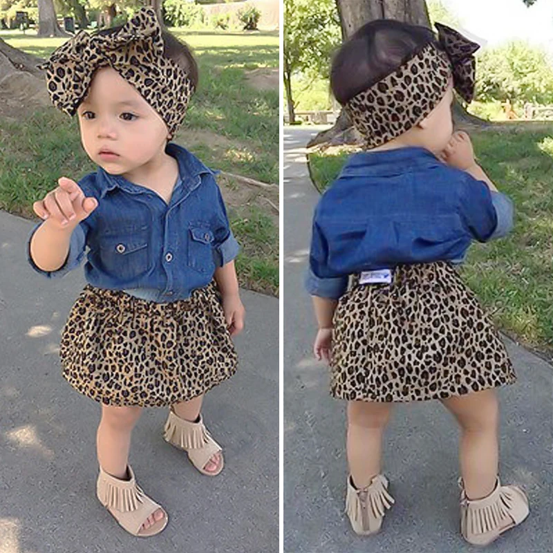 Детская джинсовая рубашка для маленьких девочек комплект из 2 предметов одежда +