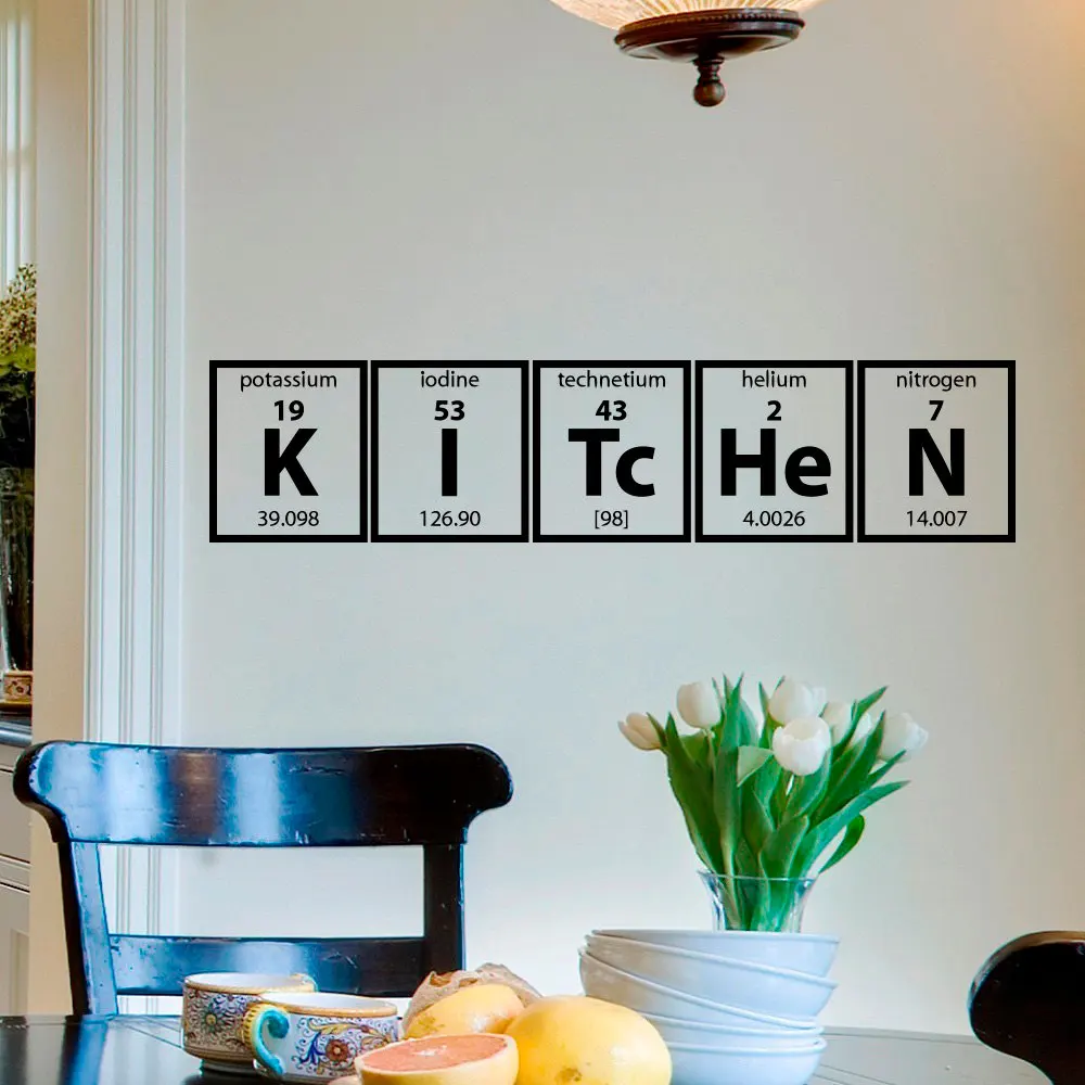 Фото Кухонная настенная наклейка Периодическая таблица элементов фотография кухни