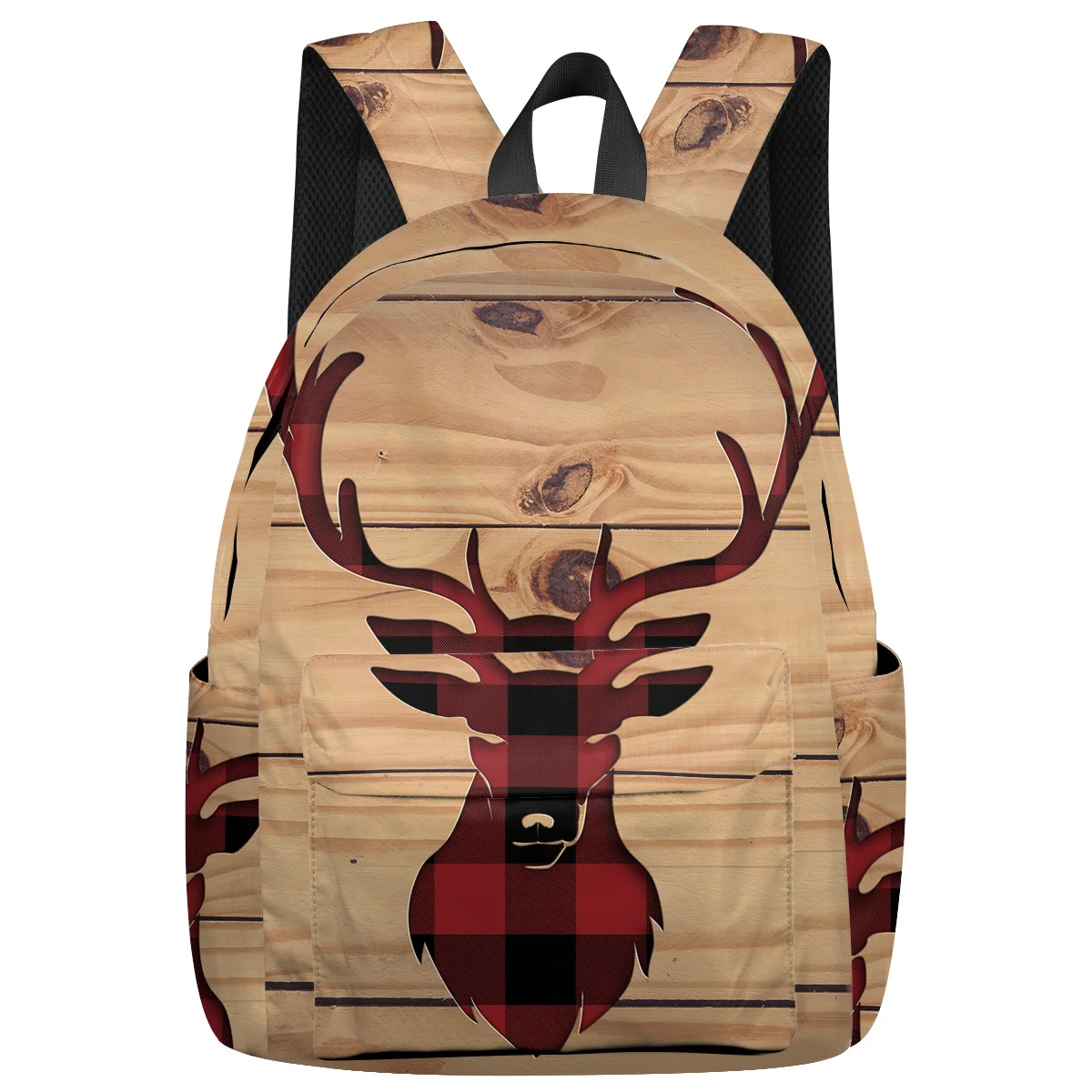 Красный Рождественский зимний олень плед деревянные зерна подростков школьные