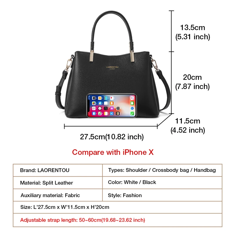 Сумка LAORENTOU женская с ручками сверху тоут через плечо роскошный саквояж на