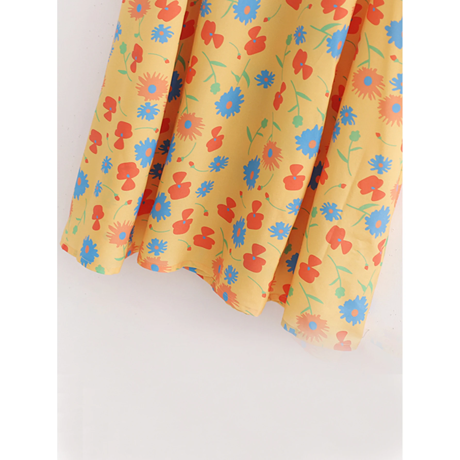 Za 2019 модное платье миди женское желтое шелковое атласное с цветочным принтом v