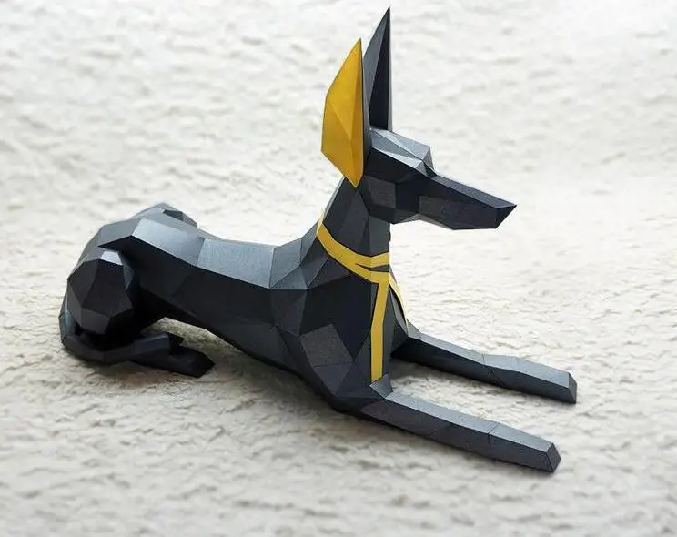 3d бумажные модели животных papercraf собака анубис бульдог Пинчер кошка бумажная