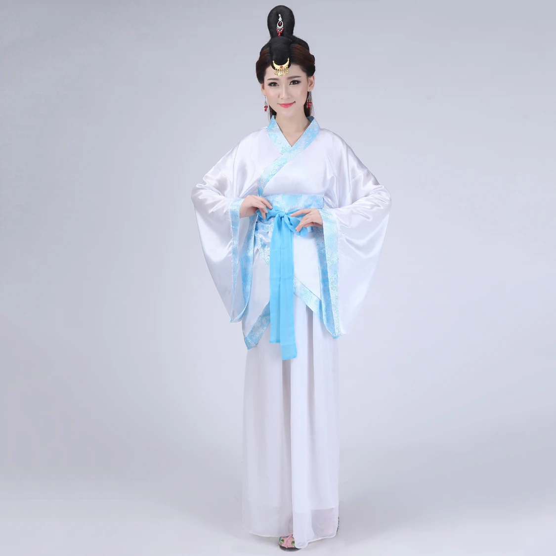 

Chinese Ancient Woman's Skirt Plus Size Cosplay Stage Costume Cosplay Fairy Dress White Blue Red Hanfu Women Performance Clothes