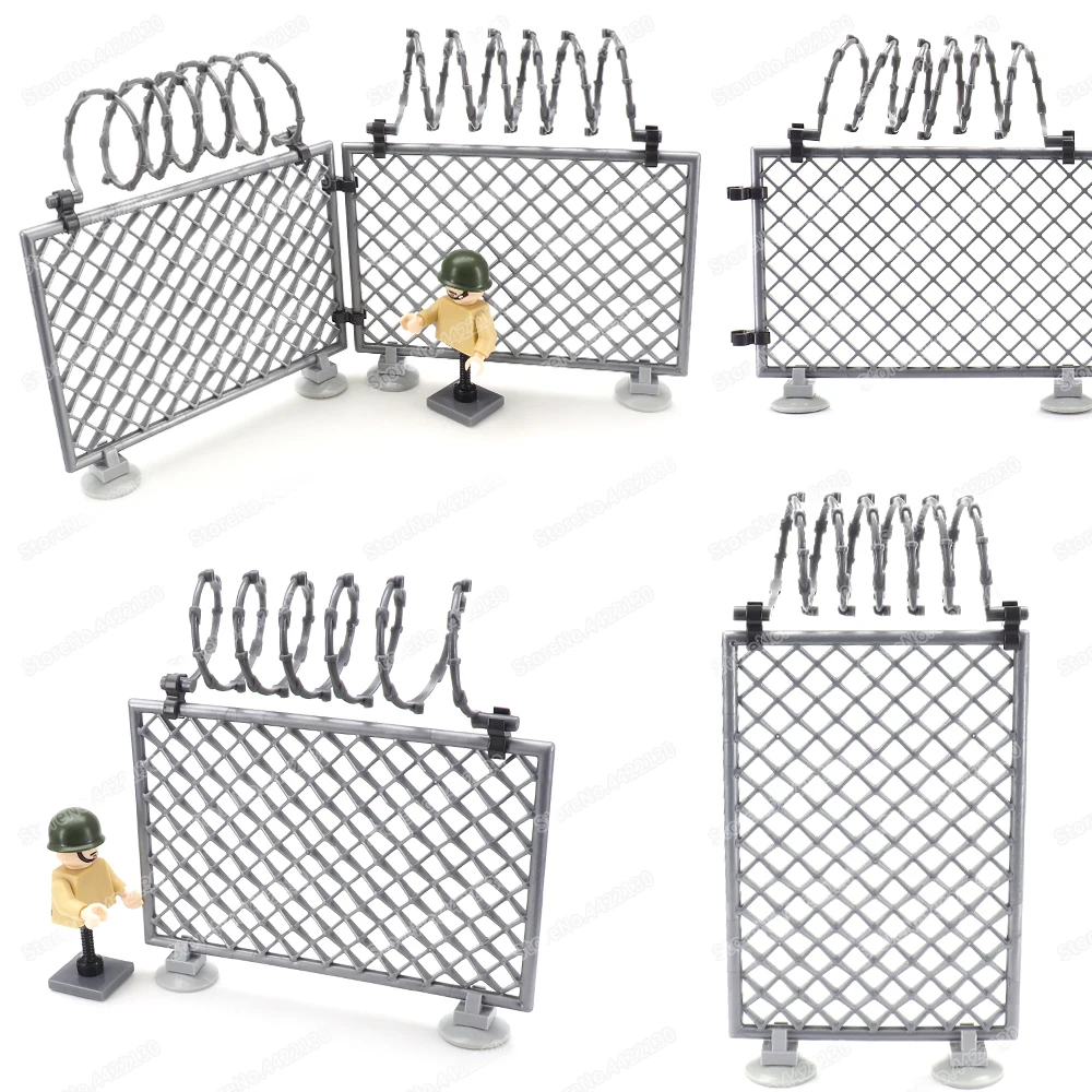 

Base Military Barrier Building Block Moc Army WW2 Figures Soldier Guard Wall Assembly Model Child Christmas Gift Boy DIY Toy
