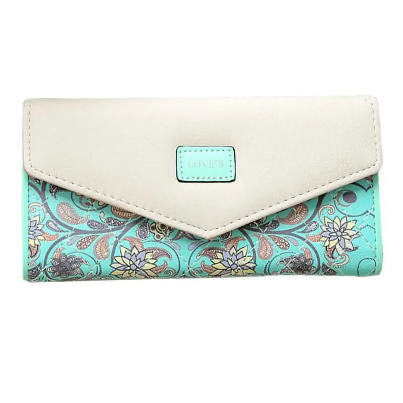 Модный женский кошелек конверт с ремешком на запястье цветной удлиненный клатч