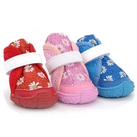 high quality pet shoes breathable fashion printing fabric non slip warm dog shoeses outdoor walk pet puppy sneakers boots