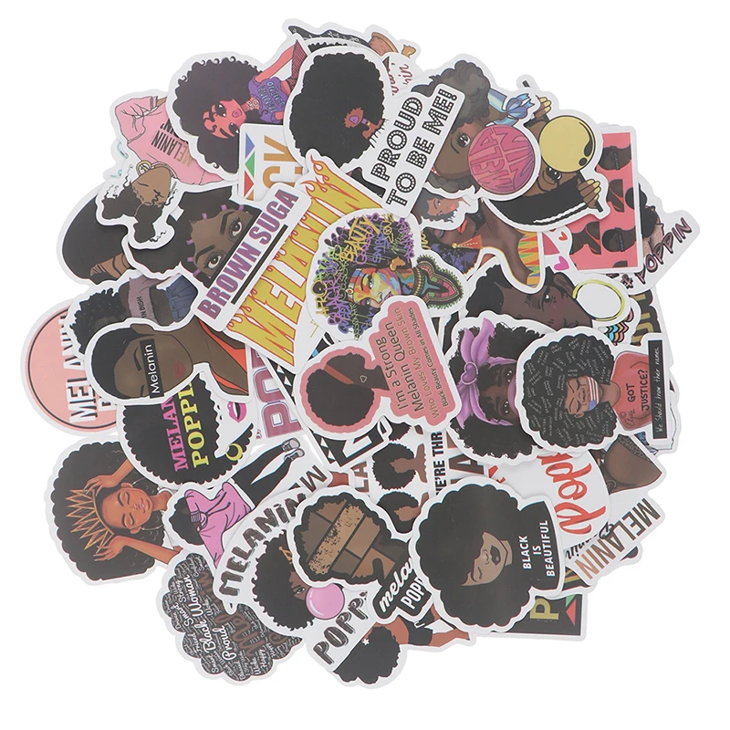 

50Pcs Inspirational Melanin Poppin Black Girl Sticker DIY Luggage Laptop Decal New~