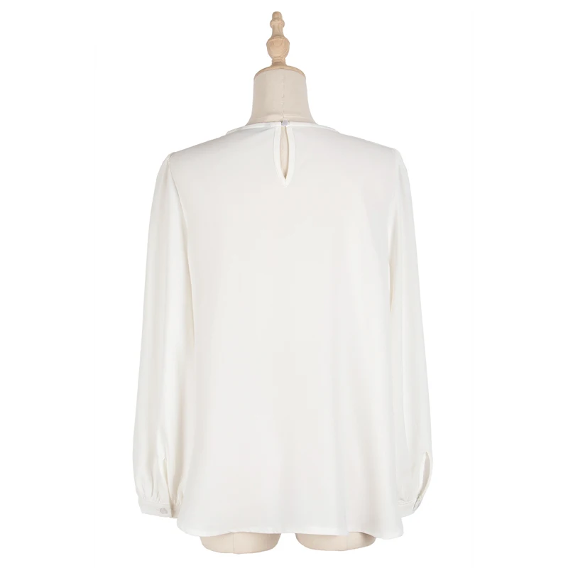 

2021 Fashion Summer Women's Elegant Shirts Plus Size Long Sleeve Transparent Tops White Floral Hollow Out Blouses with Lace S-XL
