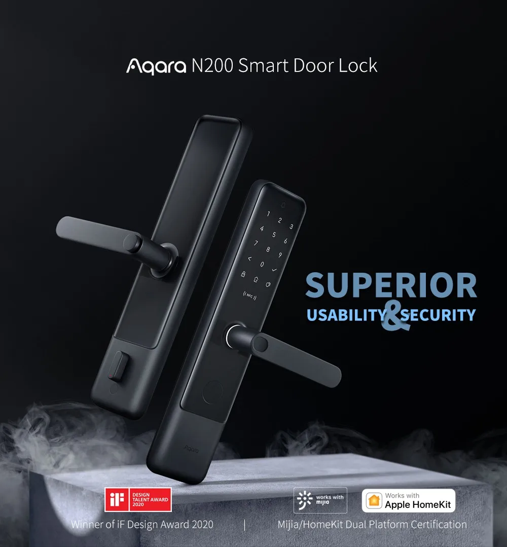 Умный дверной замок Aqara N200 сканер отпечатков пальцев Bluetooth пароль NFC