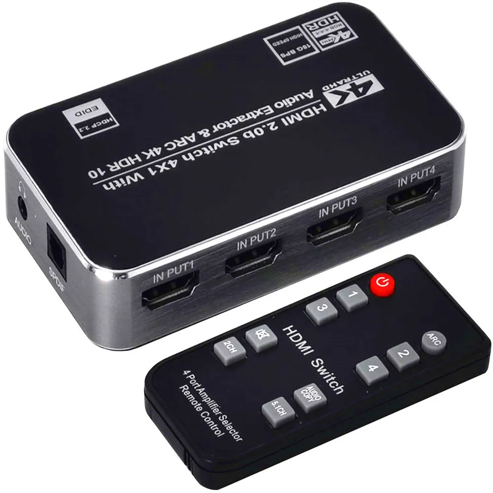

HDMI-compatible switch 4 enters the 1 output switcher with audio separation to support Dolby view Dolby panoramic sound